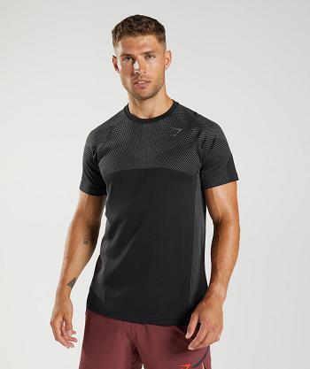 T Shirts Męskie Gymshark Apex Seamless Czarne Szare | PL 3838AHK